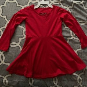 Toddler girl long sleeve red dress